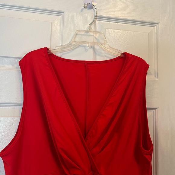 Women's Plus Size Elegant Peplum Summer Evening Party Cocktail Red Dress 20W - Picture 8 of 9
